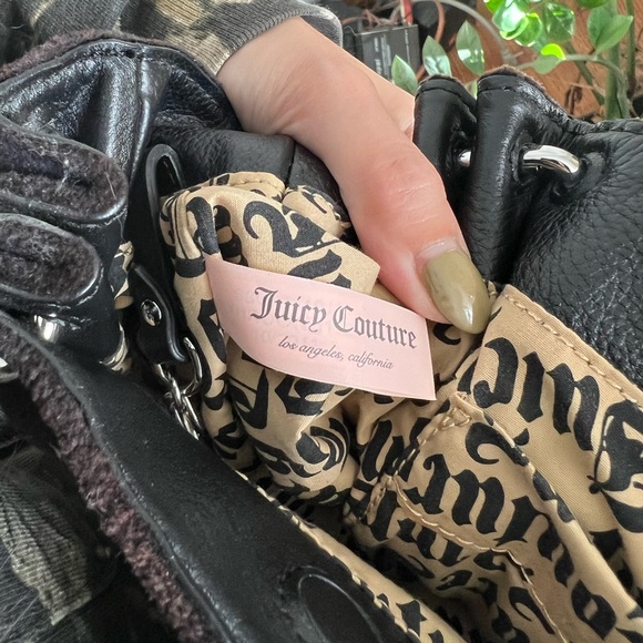 Juicy Couture Black Velvet Hobo Bag - Picture 6 of 7